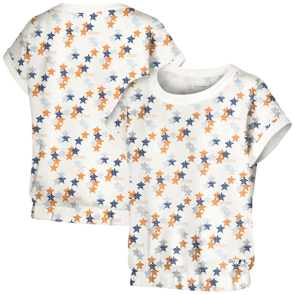 Houston Astros Lusso Women's Madge Dolman Tri-Blend T-Shirt White