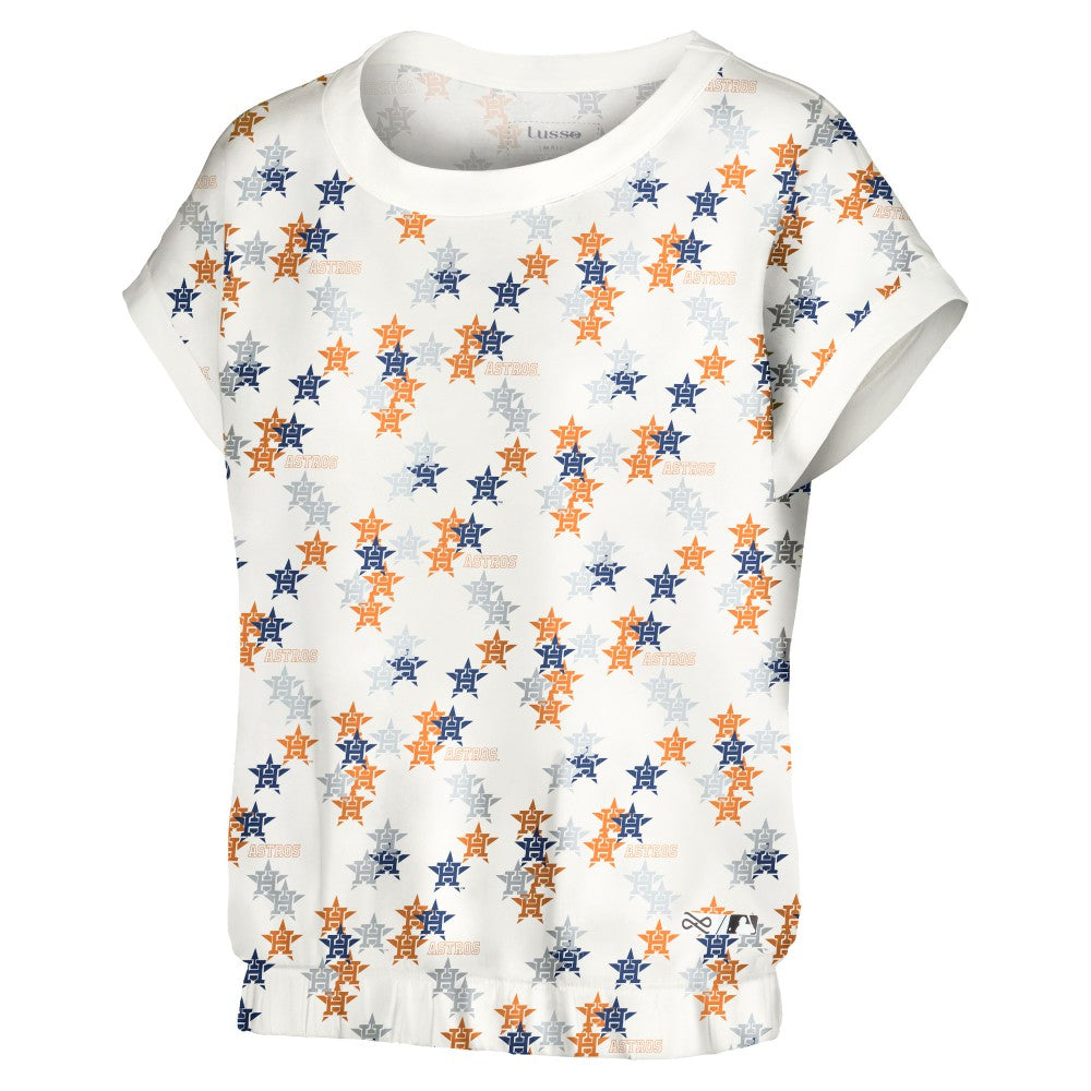 Houston Astros Lusso Women's Madge Dolman Tri-Blend T-Shirt White