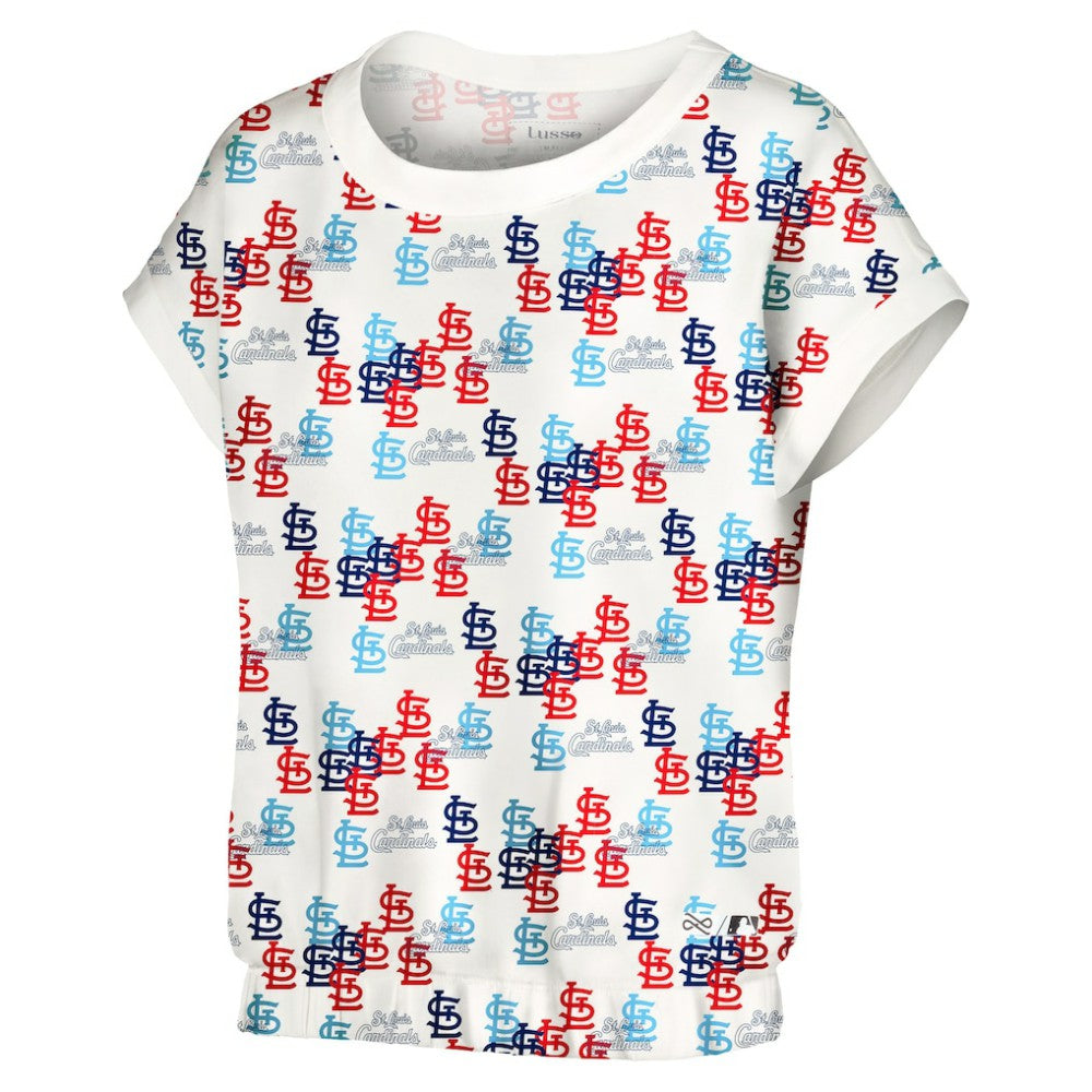 St. Louis Cardinals Lusso Women's Madge Dolman Tri-Blend T-Shirt White