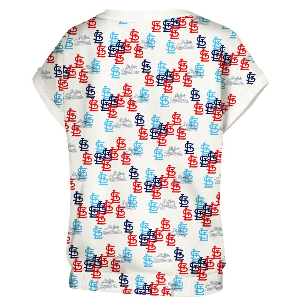 St. Louis Cardinals Lusso Women's Madge Dolman Tri-Blend T-Shirt White