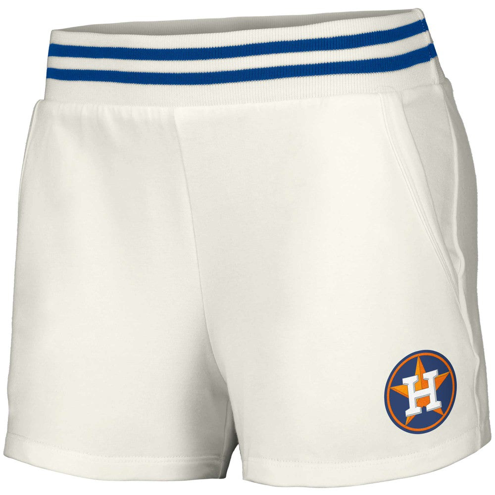 Houston Astros Lusso Women's Maeg Tri-Blend Pocket Shorts White