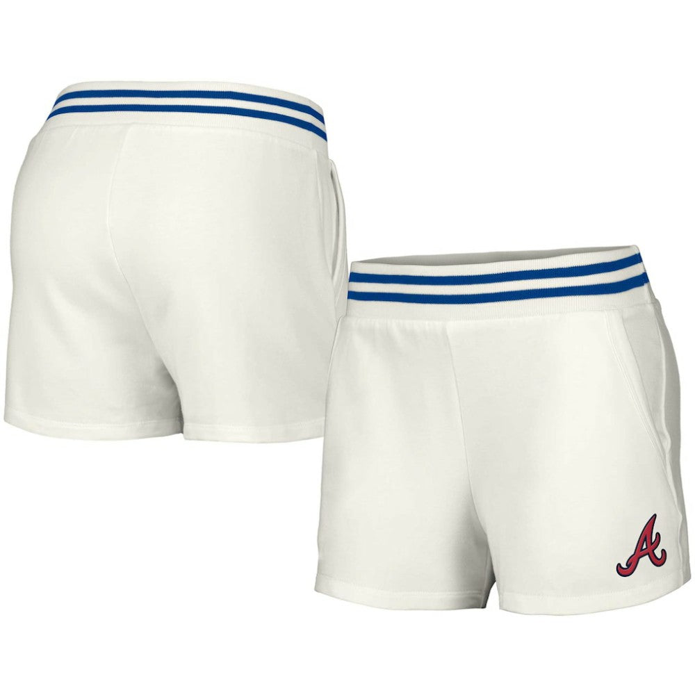 Atlanta Braves Lusso Women's Maeg Tri-Blend Pocket Shorts White