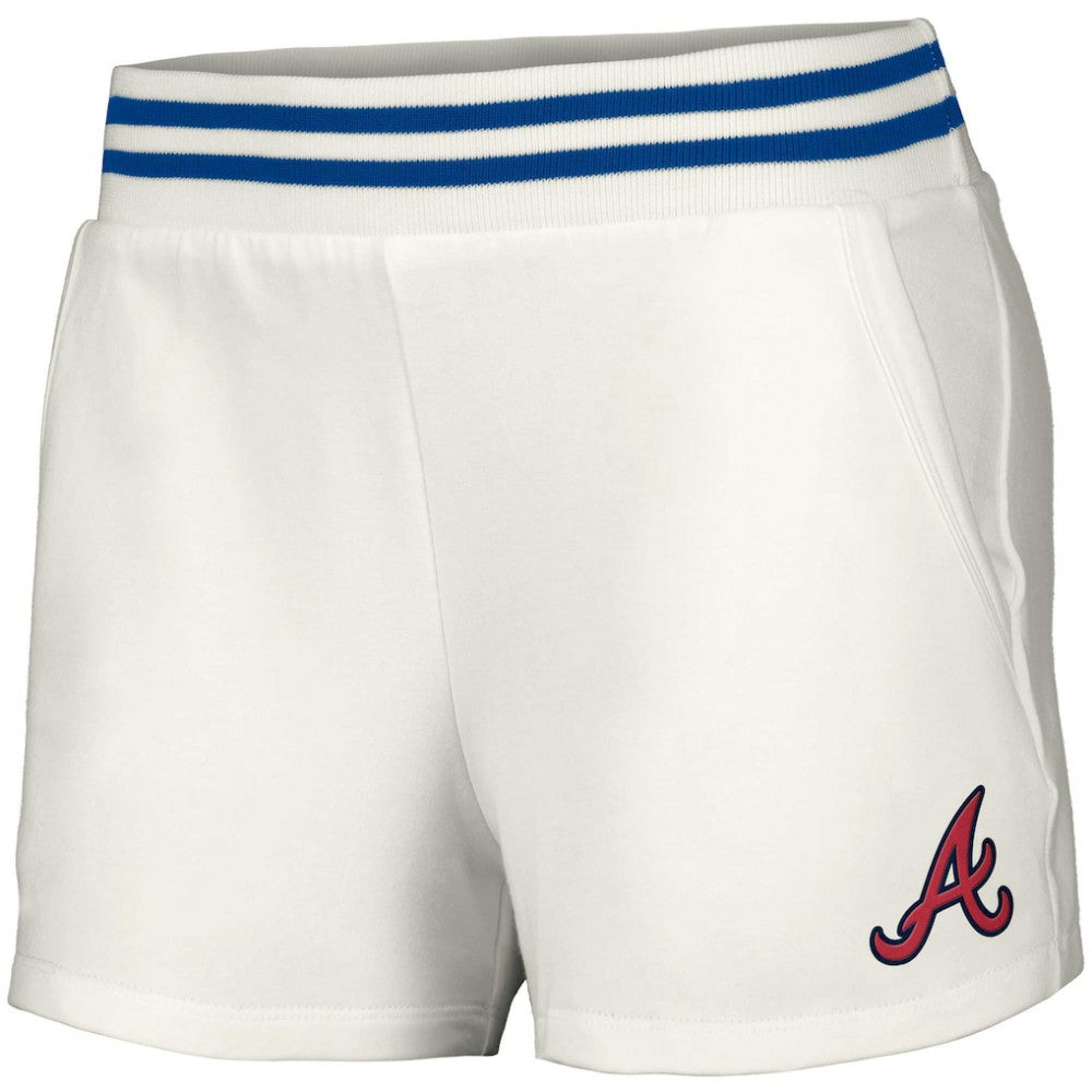 Atlanta Braves Lusso Women's Maeg Tri-Blend Pocket Shorts White
