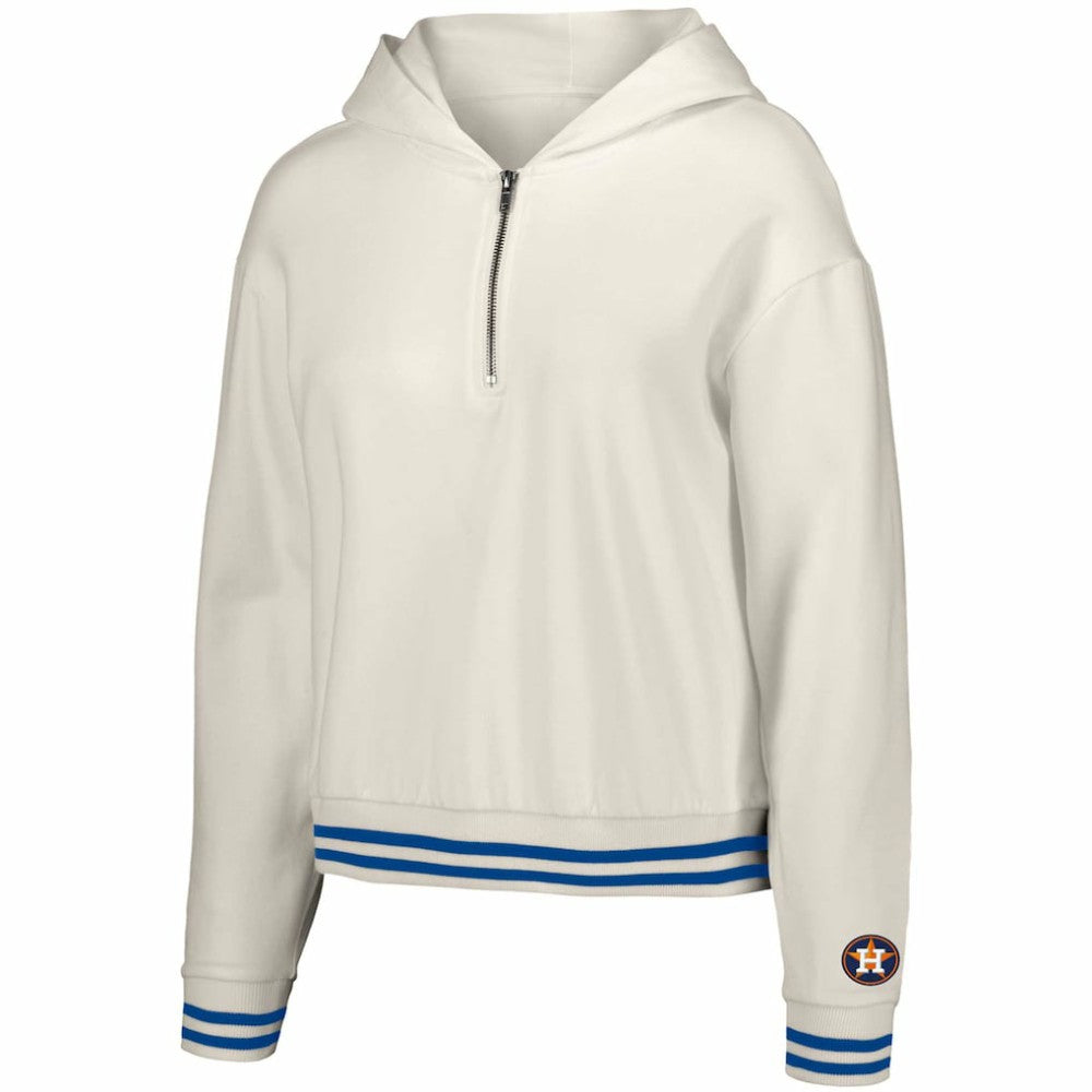 Houston Astros Lusso Women's Magnolia Tri-Blend Quarter-Zip Hoodie White