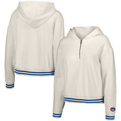 Chicago Cubs Lusso Women's Magnolia Tri-Blend Quarter-Zip Hoodie White