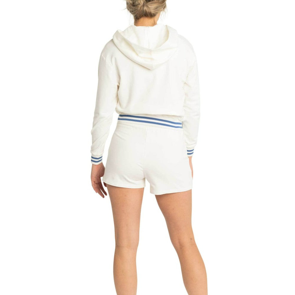 Chicago Cubs Lusso Women's Magnolia Tri-Blend Quarter-Zip Hoodie White