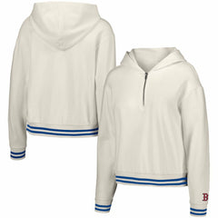 Boston Red Sox Lusso Women's Magnolia Tri-Blend Quarter-Zip Hoodie White