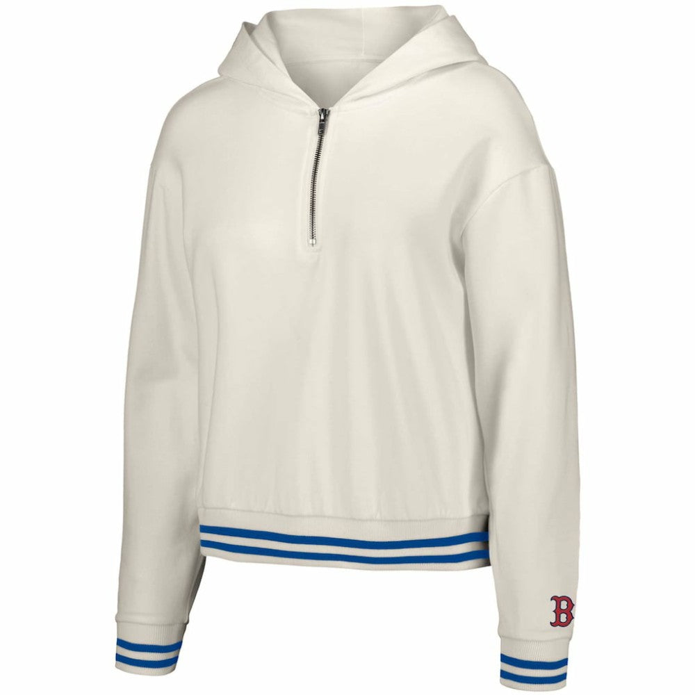 Boston Red Sox Lusso Women's Magnolia Tri-Blend Quarter-Zip Hoodie White