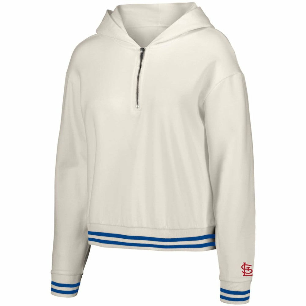 St. Louis Cardinals Lusso Women's Magnolia Tri-Blend Quarter-Zip Hoodie White