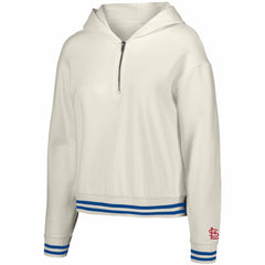 St. Louis Cardinals Lusso Women's Magnolia Tri-Blend Quarter-Zip Hoodie White