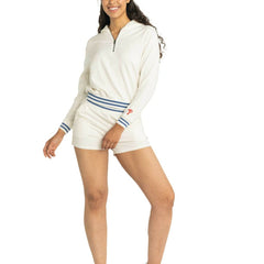 Philadelphia Phillies Lusso Women's Magnolia Tri-Blend Quarter-Zip Hoodie White