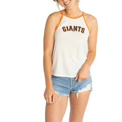 San Francisco Giants Lusso Women's Nadine Halter Tank Top White