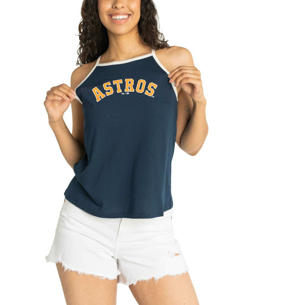 Houston Astros Lusso Women's Nadine Halter Tank Top Navy