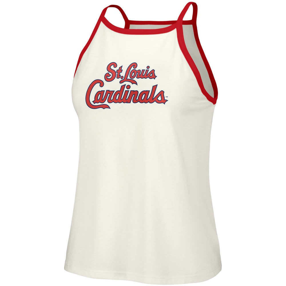 St. Louis Cardinals Lusso Women's Nadine Halter Tank Top White