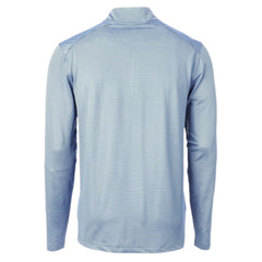Atlanta Braves Cutter & Buck Virtue Eco Pique Micro Stripe Recycled Quarter-Zip Pullover Top Light Blue/Navy