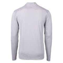 Cincinnati Reds Cutter & Buck Virtue Eco Pique Micro Stripe Recycled Quarter-Zip Pullover Top Gray/White