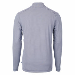 Cleveland Guardians Cutter & Buck Virtue Eco Pique Micro Stripe Recycled Quarter-Zip Pullover Top Navy/White