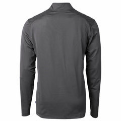 New York Mets Cutter & Buck Virtue Eco Pique Micro Stripe Recycled Quarter-Zip Pullover Top Black/Gray