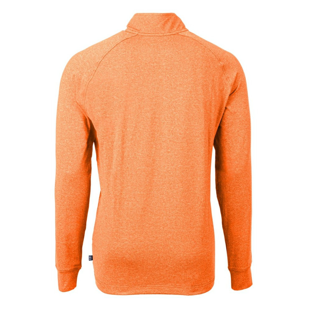 Baltimore Orioles Cutter & Buck Adapt Eco Knit Stretch Recycled Quarter-Zip Pullover Top Heather Orange