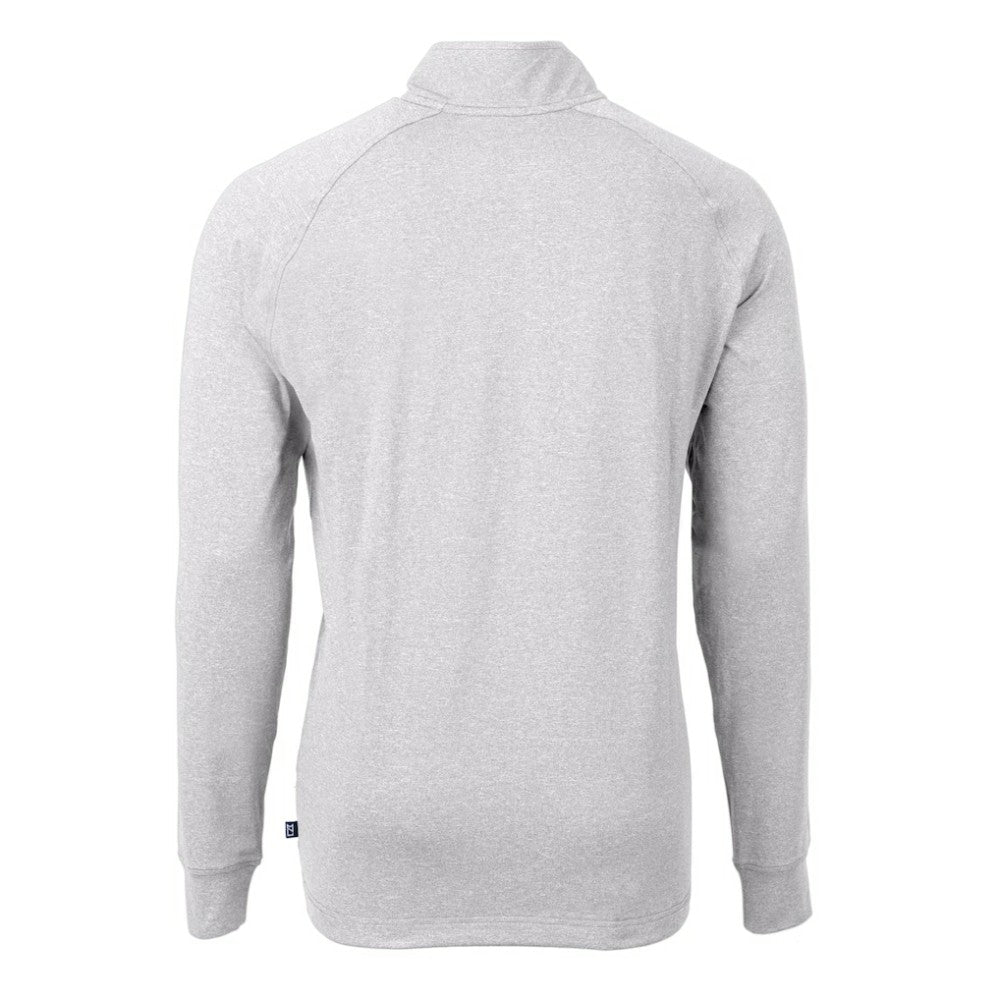 Boston Red Sox Cutter & Buck Adapt Eco Knit Stretch Recycled Quarter-Zip Pullover Top Heather Gray