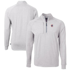 Chicago Cubs Cutter & Buck Adapt Eco Knit Stretch Recycled Quarter-Zip Pullover Top Heather Gray