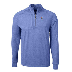 Chicago Cubs Cutter & Buck Adapt Eco Knit Stretch Recycled Quarter-Zip Pullover Top Heather Royal