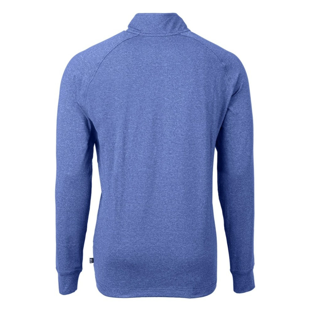 Chicago Cubs Cutter & Buck Adapt Eco Knit Stretch Recycled Quarter-Zip Pullover Top Heather Royal