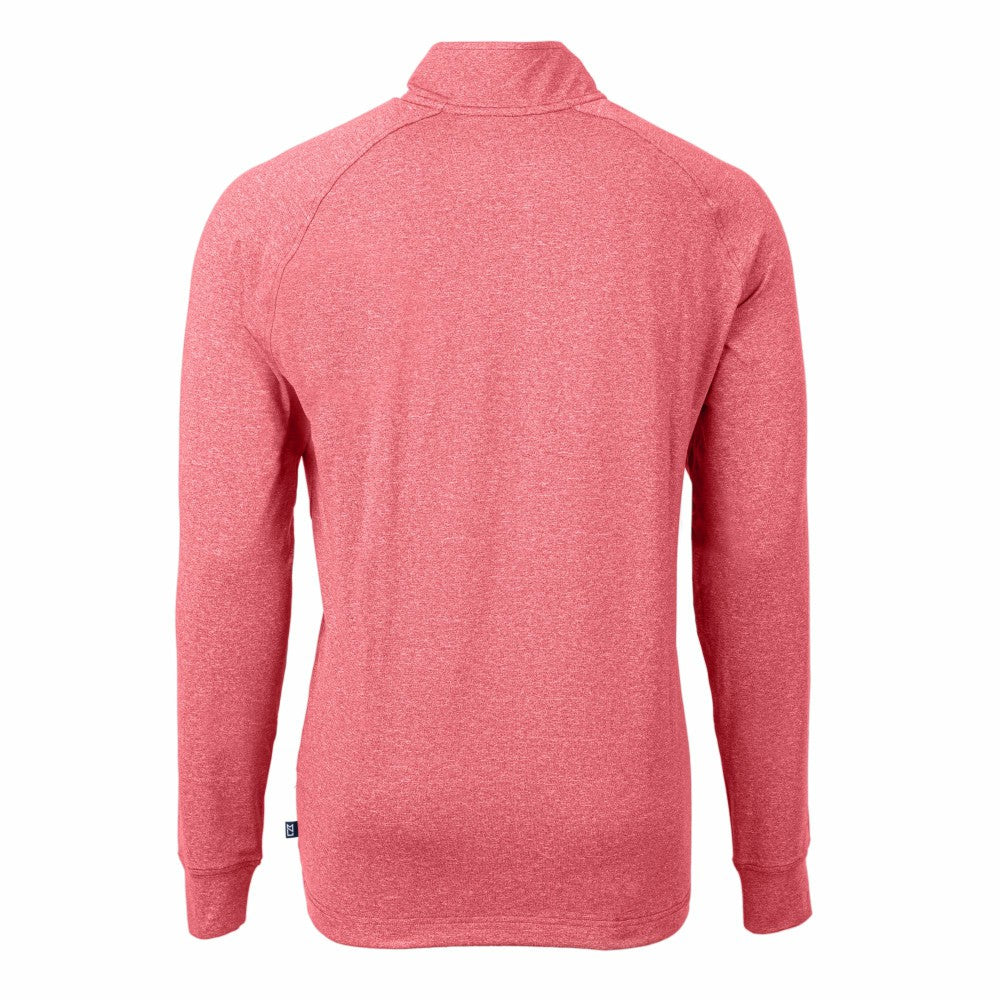 Cleveland Guardians Cutter & Buck Adapt Eco Knit Stretch Recycled Quarter-Zip Pullover Top Heather Red