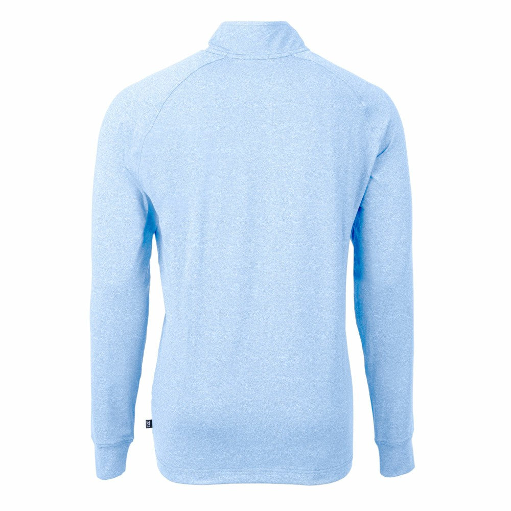 Kansas City Royals Cutter & Buck Adapt Eco Knit Stretch Recycled Quarter-Zip Pullover Top Heather Light Blue
