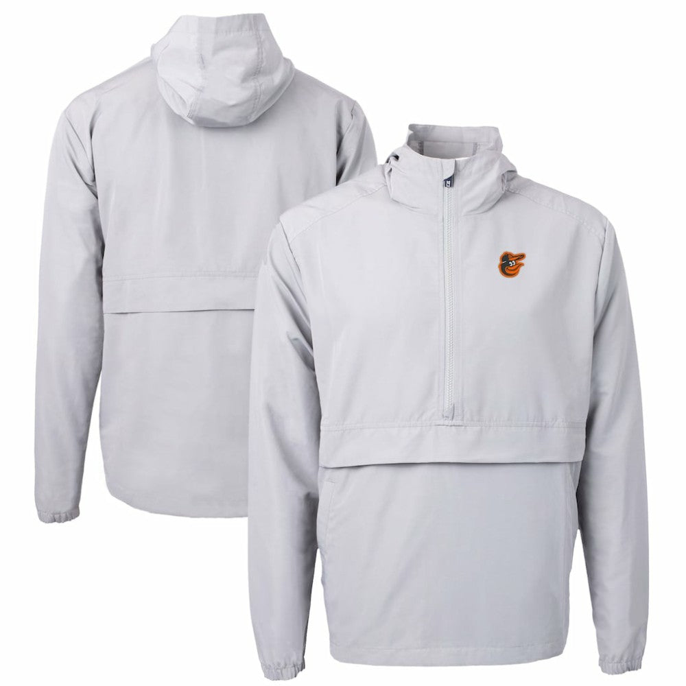 Baltimore Orioles Cutter & Buck Charter Eco Recycled Half-Zip Anorak Jacket Gray