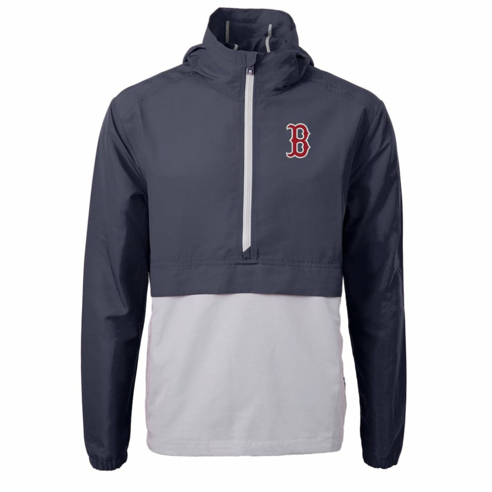 Boston Red Sox Cutter & Buck Charter Eco Recycled Half-Zip Anorak Jacket Navy/Gray