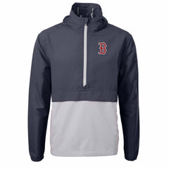 Boston Red Sox Cutter & Buck Charter Eco Recycled Half-Zip Anorak Jacket Navy/Gray