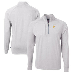 Pittsburgh Pirates Cutter & Buck Adapt Eco Knit Stretch Recycled Quarter-Zip Pullover Top Heather Gray