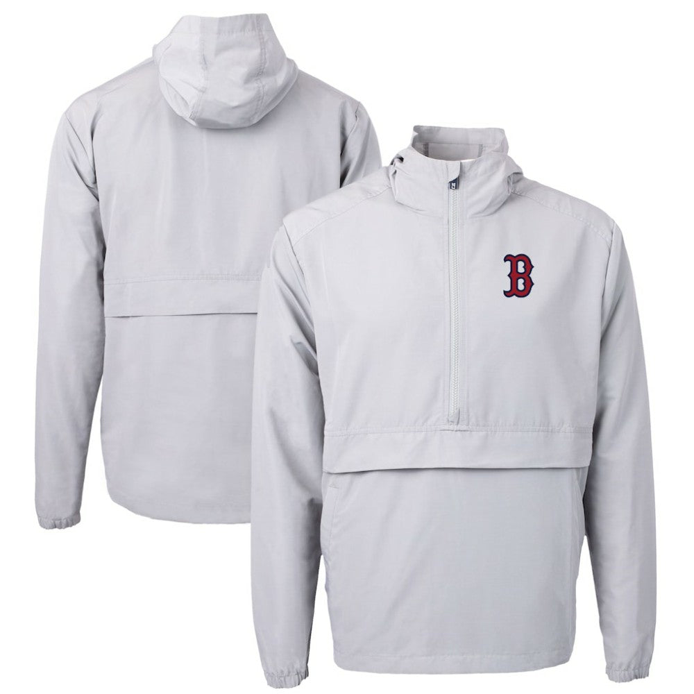 Boston Red Sox Cutter & Buck Charter Eco Recycled Half-Zip Anorak Jacket Gray