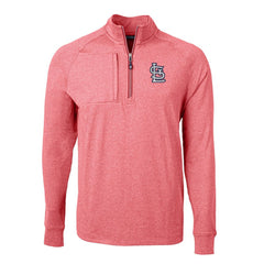 St. Louis Cardinals Cutter & Buck Adapt Eco Knit Stretch Recycled Quarter-Zip Pullover Top Heather Red