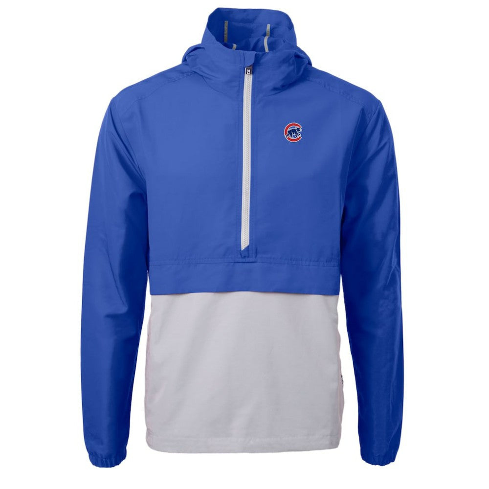 Chicago Cubs Cutter & Buck Charter Eco Recycled Half-Zip Anorak Jacket Royal/Gray