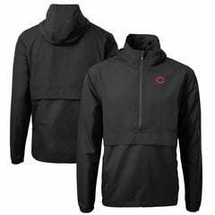 Cincinnati Reds Cutter & Buck Charter Eco Recycled Half-Zip Anorak Jacket Black