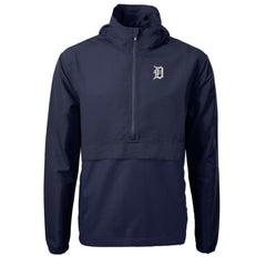 Detroit Tigers Cutter & Buck Charter Eco Recycled Half-Zip Anorak Jacket Navy