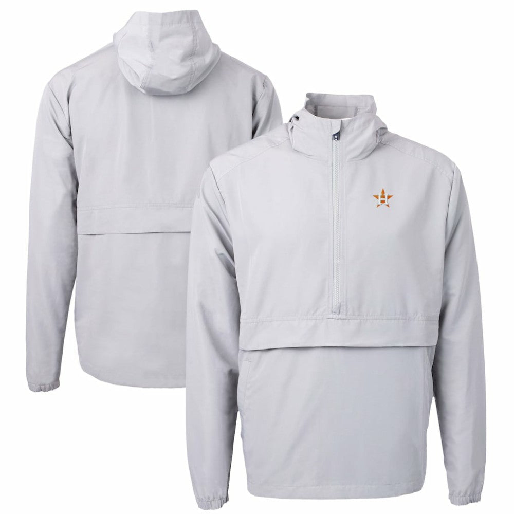 Houston Astros Cutter & Buck Charter Eco Recycled Half-Zip Anorak Jacket Gray