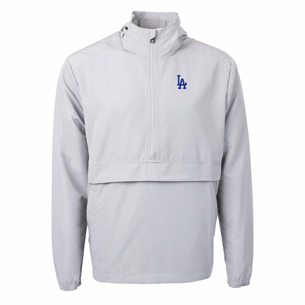 Los Angeles Dodgers Cutter & Buck Charter Eco Recycled Half-Zip Anorak Jacket Gray