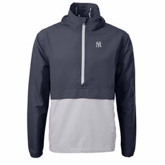 New York Yankees Cutter & Buck Charter Eco Recycled Half-Zip Anorak Jacket Navy/Gray