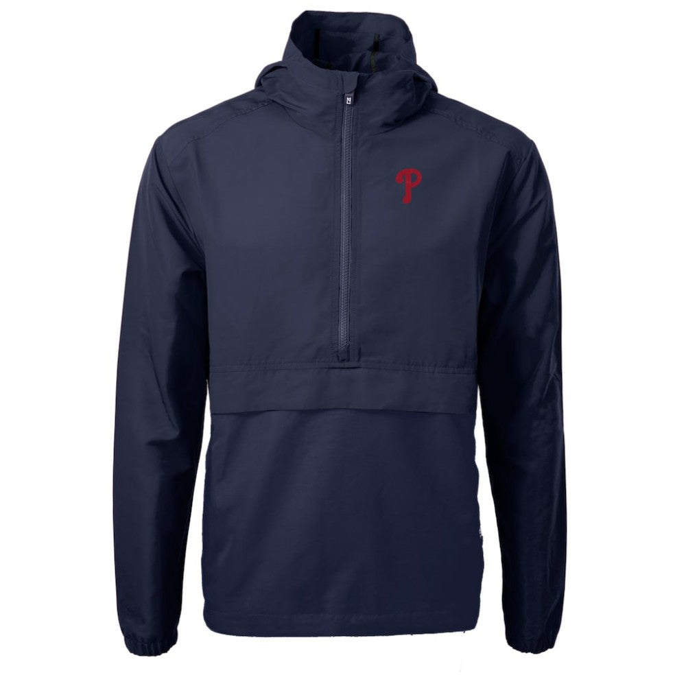 Philadelphia Phillies Cutter & Buck Charter Eco Recycled Half-Zip Anorak Jacket Navy