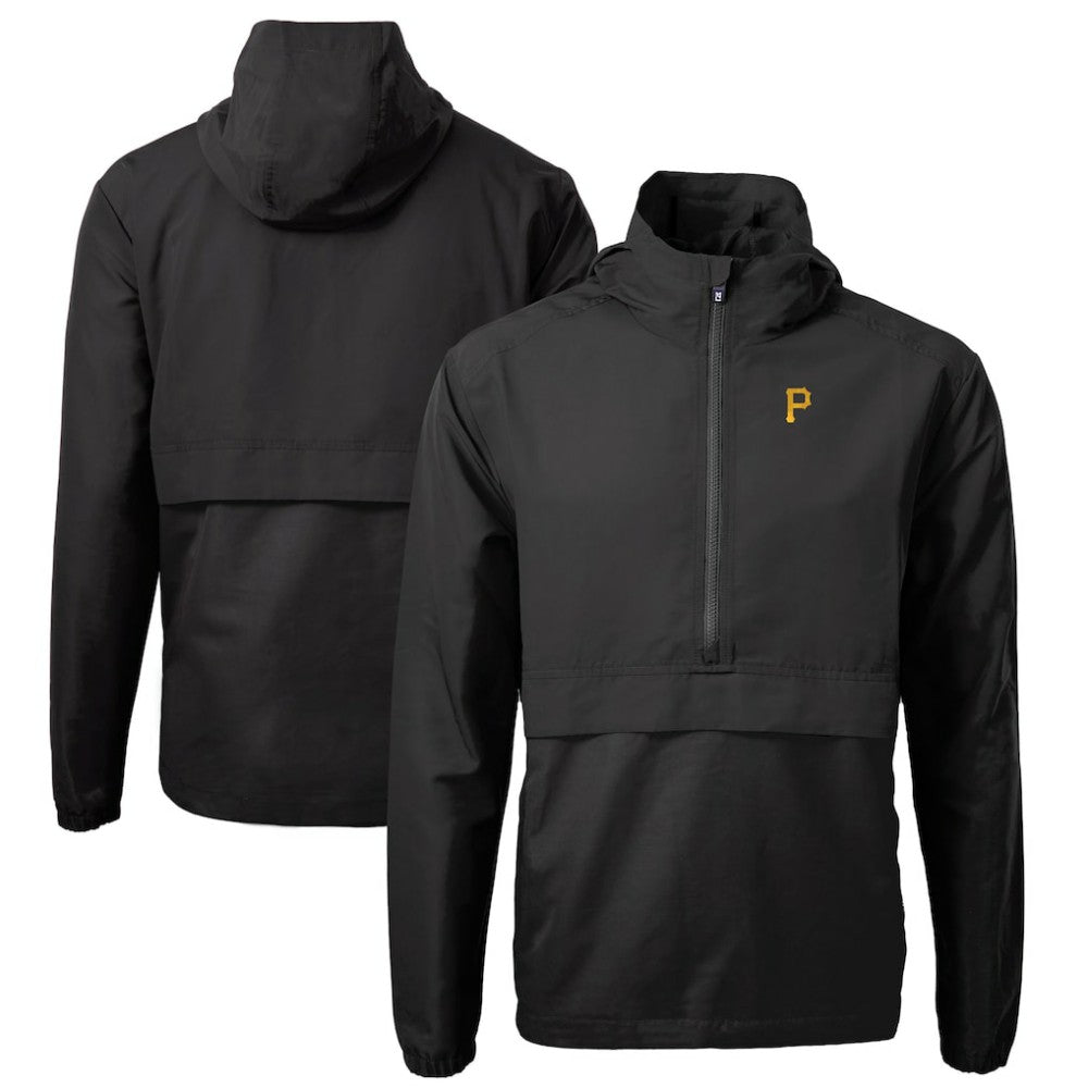 Pittsburgh Pirates Cutter & Buck Charter Eco Recycled Half-Zip Anorak Jacket Black
