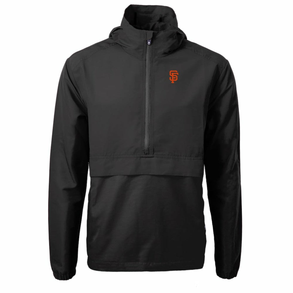 San Francisco Giants Cutter & Buck Charter Eco Recycled Half-Zip Anorak Jacket Black