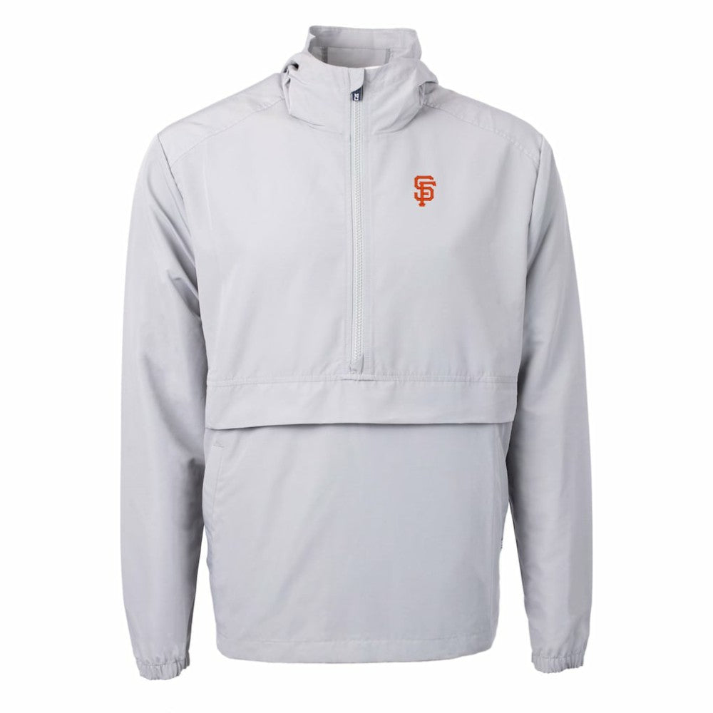 San Francisco Giants Cutter & Buck Charter Eco Recycled Half-Zip Anorak Jacket Gray