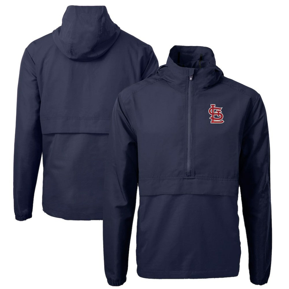 St. Louis Cardinals Cutter & Buck Charter Eco Recycled Half-Zip Anorak Jacket Navy