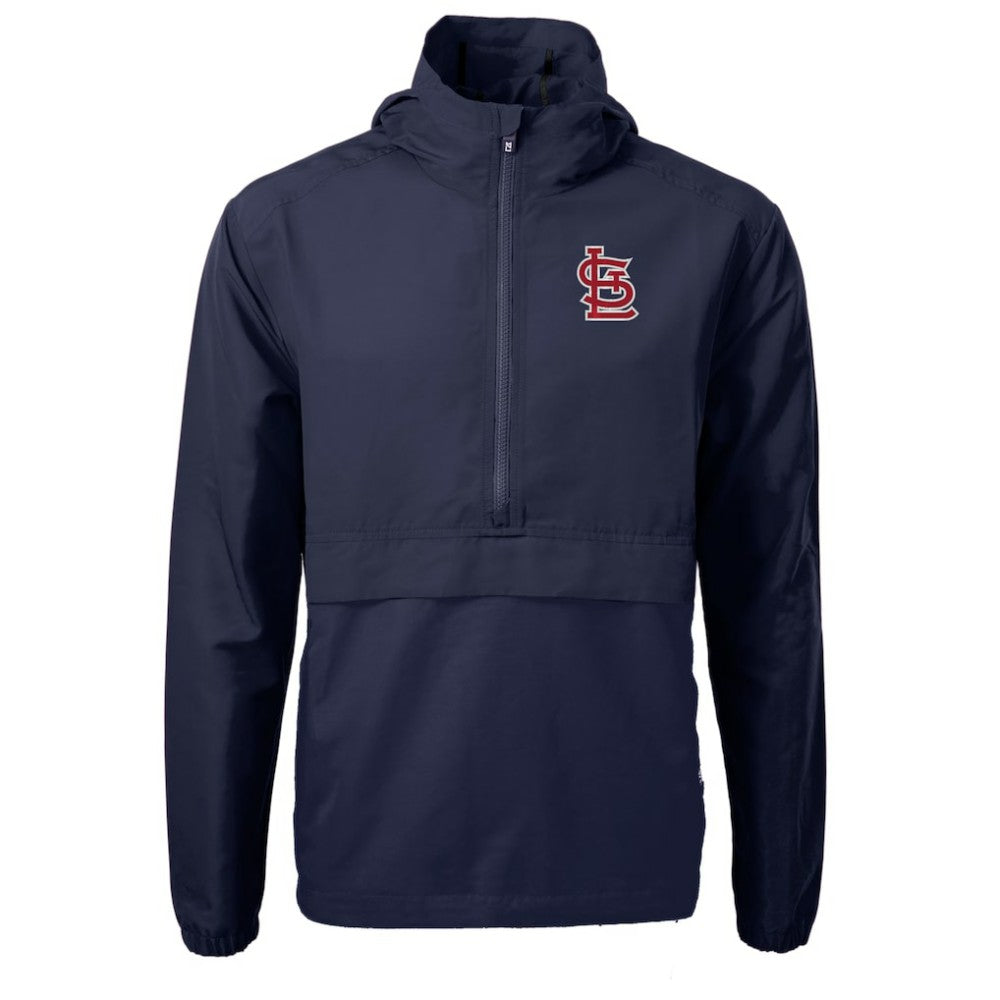 St. Louis Cardinals Cutter & Buck Charter Eco Recycled Half-Zip Anorak Jacket Navy