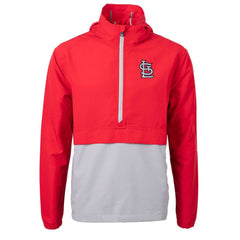 St. Louis Cardinals Cutter & Buck Charter Eco Recycled Half-Zip Anorak Jacket Red/Gray