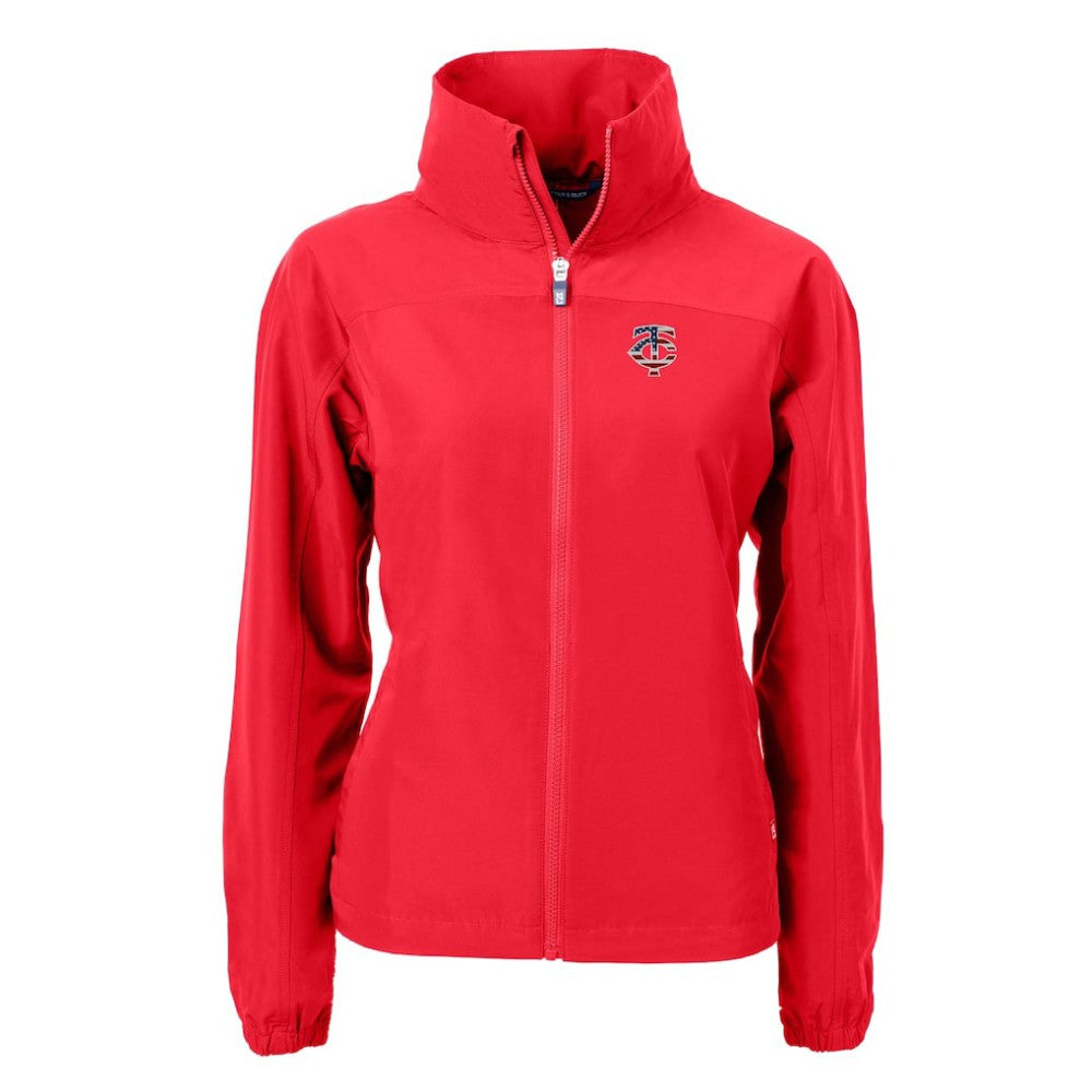 Minnesota Twins Cutter & Buck Women's Charter Eco Recycled Full-Zip Jacket Red