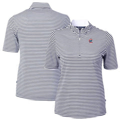 Chicago Cubs Cutter & Buck Women's Virtue Eco Pique Stripe Top Navy